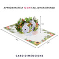 Load image into Gallery viewer, 60th birthday card for her by Cardology - floral theme for mothers, mums, sisters, aunts, friends and more - dimensions image which shows the card open with dimensions which are 30cm (l) x 20cm (w) and approx 12cm (h)