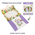 Load image into Gallery viewer, 60th birthday card for her by Cardology - floral theme for mothers, mums, sisters, aunts, friends and more - image of the reversible envelope which reverses into a beautiful gifting envelope