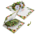 Load image into Gallery viewer, 90th birthday pop up card for her - floral theme with butterflies, birds and flowers - closing image