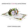 Load image into Gallery viewer, 90th birthday pop up card for her - floral theme with butterflies, birds and flowers - dimensions image which is 30cm (l) x 20cm(w) x approx 12cm (h)