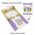 Load image into Gallery viewer, 90th birthday pop up card for her - floral theme with butterflies, birds and flowers - reversible envelope which reverses into a beautiful gift envelope