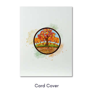 Autumn Leaves Pop Up Card perfect for nature lovers who don't a big gift. Close up image of the card front cover