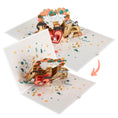 Load image into Gallery viewer, Battersea Cats Love Pop Up Card by Cardology which is perfect for Valentine's Day Cards, Mother's Day Cards, Father's Day Cards or even for Birthday Cards or Anniversary Cards. Pet mum and dad cards. This is a close up image of the 3D card closing