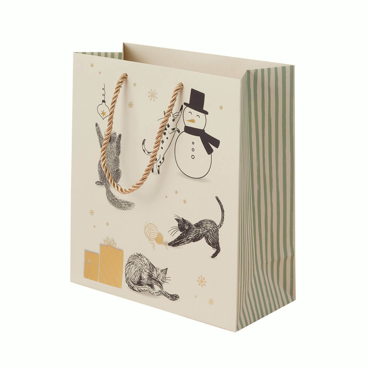 Battersea Dogs & Cats Home Christmas Medium sized gift bag - close up image of gift bag