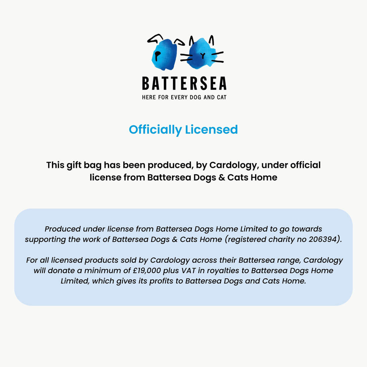 Battersea Dogs & Cats Home Christmas Gift Bag - Medium Sized - Legal disclaimer - produced by Cardology under official license from Battersea Dogs & Cats Home