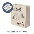 Load image into Gallery viewer, Battersea Dogs & Cats Home Christmas Gift Bag - Medium Sized - Close up Image of gift bag which includes 2 x battersea gift tags