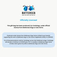 Load image into Gallery viewer, Battersea Dogs & Cats Home Charity Dogs Gift Wrapping Paper Pack of 4 - image of legal disclaimer.  Produced under license from Battersea Dogs Home Ltd, with royalties going towards supporting the work of Battersea Dogs & Cats Home