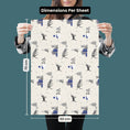 Load image into Gallery viewer, Battersea Dogs & Cats Home Charity Dogs Gift Wrapping Paper Pack of 4 - image of pattern 2 dimensions which is 50cm x 70cm per sheet