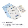 Load image into Gallery viewer, Battersea Dogs & Cats Home Charity Dogs Gift Wrapping Paper Pack of 4 - image of 4 sheets of dog gift wrap and 4 gift tags