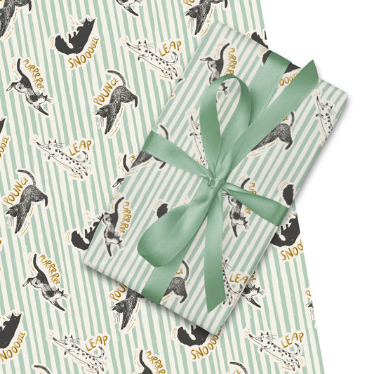 Battersea Cats Birthday Gift Wrap Pack of 4 sheets, 2 patterns for Cat Lovers - Charity gift wrapping paper