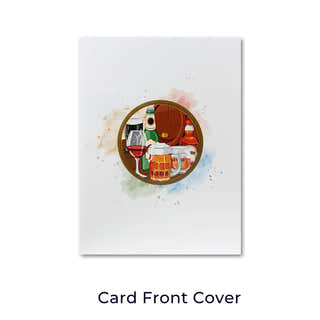 Beer and Whiskey Pop Up Card for Birthdays Card for Him - Image of the card front cover