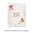 Load image into Gallery viewer, Birthday Balloons Pop Up Card for Tweens, Teens, Girls and Women featuring a rose gold, gold and ivory balloon lettering spelling out Happy Birthday, surrounded by hearts, crown and bows. Image shows the notecard included for the handwritten message,