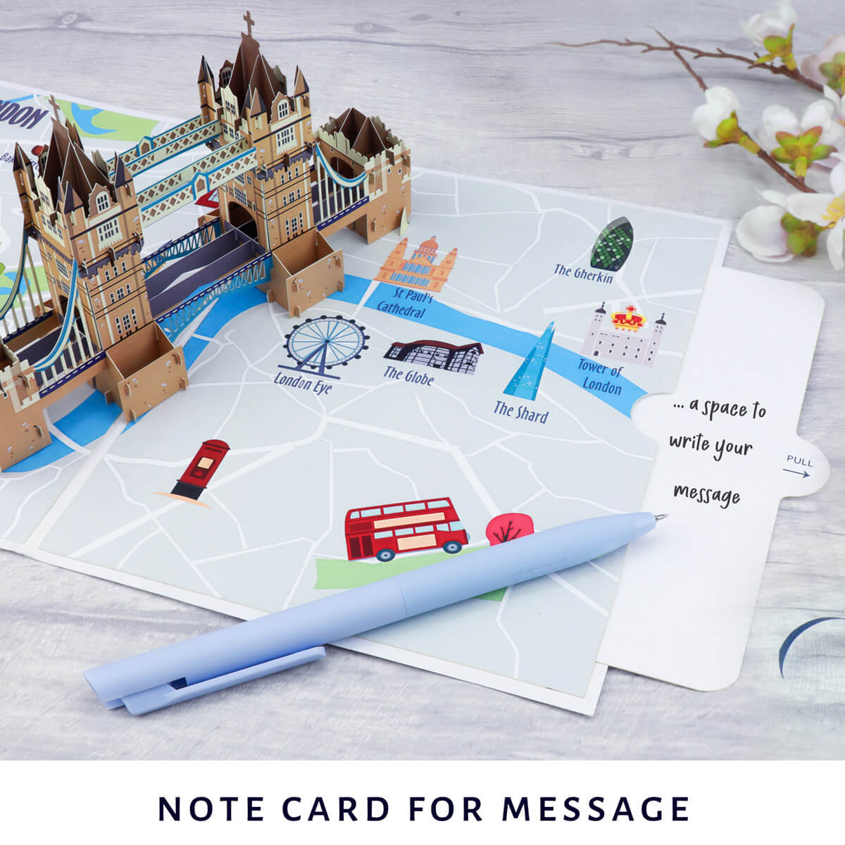 Tower Bridge Pop Up Card by Cardology - slide out notecard