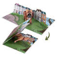 Load image into Gallery viewer, Cardology French Bulldog Pop Up Card - image of the pop up card closing