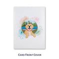 Load image into Gallery viewer, Cardology Golden Retriever Pop Up Card - image of card front cover which is white with a golden retriever image in the center