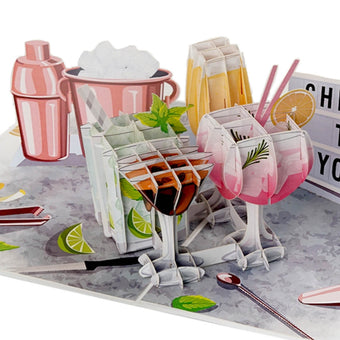 Cocktails Pop Up Card