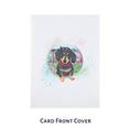 Load image into Gallery viewer, dachshund pop up card by cardology - image of card front cover which has a picture of a dachshund in the middle of it