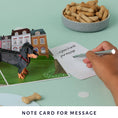 Load image into Gallery viewer, dachshund pop up card by cardology - image showing slide out notecard which gives a space to write message on