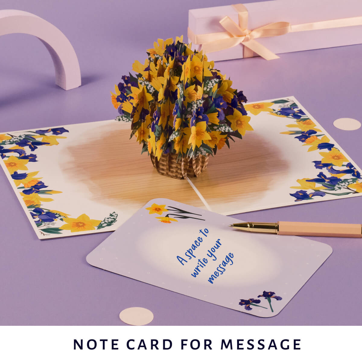 Cardology daffodils 3d greeting card - image of notecard