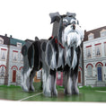 Load image into Gallery viewer, miniature schnauzer pop up card by cardology - close up image