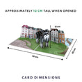 Load image into Gallery viewer, miniature schnauzer pop up card by cardology - image of card dimensions when open