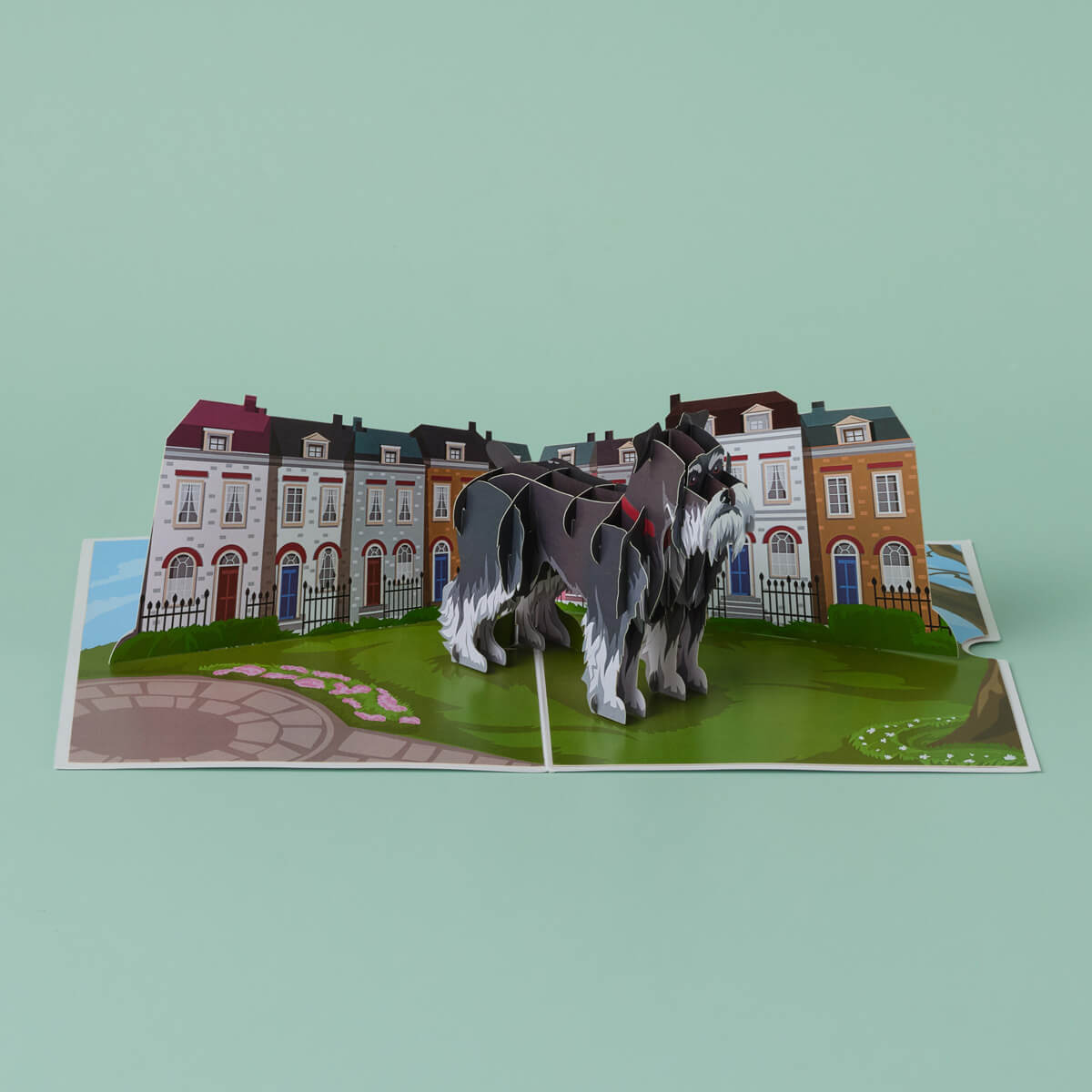 miniature schnauzer pop up card by cardology - lifestyle image