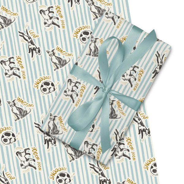Battersea Dogs & Cats Home Gift Wrap for Dog Lovers - Pack of 4 sheets with 2 patterns. Perfect for birthdays and other celebratory occasions.