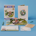 Load image into Gallery viewer, Golf pop up card by Cardology - image of the 3D Golf card open with the notecard and envelope