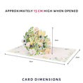 Load image into Gallery viewer, Happy Couple 3D Engagement Card - image of dimensions of card open