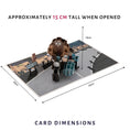 Load image into Gallery viewer, Harry Potter Hagrid Pop Up Card by Cardology - Happee Birthdae 3D Card - image showing dimensions which are 30cm(l) x 20cm(w) x 15cm(h)