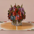 Load image into Gallery viewer, Love Bouquet Pop Up Card by Cardology for Valentines Day Cards or Mothers Day Cards - close up lifestyle image