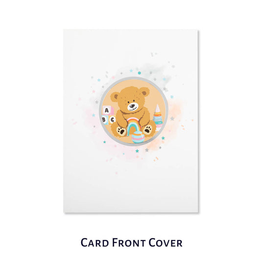 Cardology New Baby Bear Pop Up Card image of the card front cover