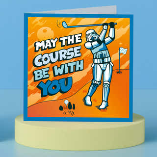 Original Stormtrooper Golf Greeting Card by Cardology - officially licensed - lifestyle image