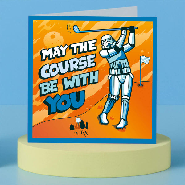 Original Stormtrooper Golf Greeting Card by Cardology - officially licensed - lifestyle image