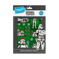 Load image into Gallery viewer, Original Stormtrooper Christmas Gift Wrap Pack of 4 - includes 4 sheets and 4 gift tags - close image of christmas wrapping paper