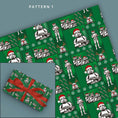 Load image into Gallery viewer, Original Stormtrooper Christmas Gift Wrap Pack of 4 - includes 4 sheets and 4 gift tags - image of pattern 1 of the pack
