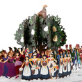 Load image into Gallery viewer, Twelve Days of Christmas Pop Up Card - Partridge in a Pear Tree 3D Christmas Card - Close up image of pop up card featuring a partridge in a pear tree with golden pears on it.