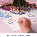 Load image into Gallery viewer, Twelve Days of Christmas Pop Up Card - Partridge in a Pear Tree 3D Christmas Card - notecard on the back of the card to write a message for the recipient