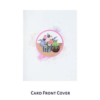 Peonies Pop Up Card by Cardology which is perfect for Birthdays, Mothers Day, Anniversaries or even New Home Congratulations. Image shows a picture of the card front cover which has a graphic design of the pop up card