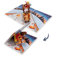 Load image into Gallery viewer, Santa Sleigh Christmas Pop Up Card with Rudolf the rednose reindeer - christmas cards - closing image