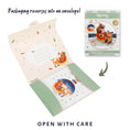 Load image into Gallery viewer, Santa Sleigh Christmas Pop Up Card with Rudolf the rednose reindeer - christmas cards - reversible envelope which reverses into a christmas envelope