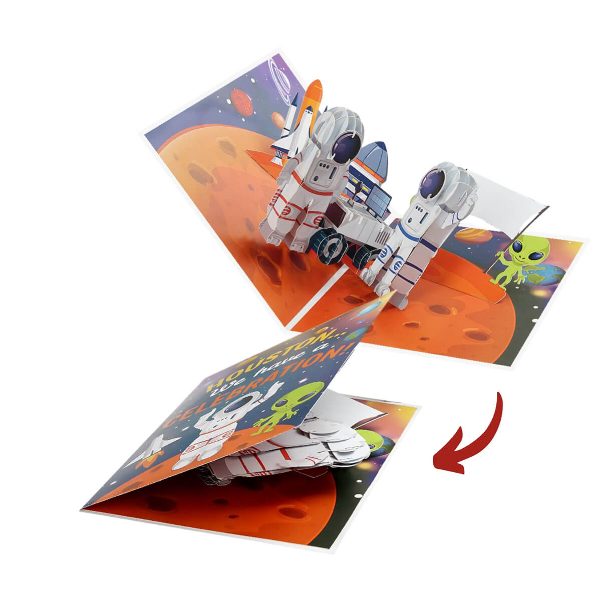 Space Explorer Pop Up Card perfect for Astronaut Gifts for Kids or Space Lovers - closing image