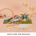 Load image into Gallery viewer, Wedding Car 3D Pop Up Card for Wedding Cards - image of notecard for personal message