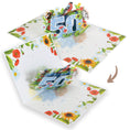Load image into Gallery viewer, image of floral 50th birthday pop up card closing