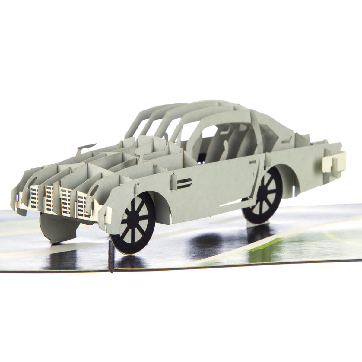 Silver Classic Car Pop Up Card