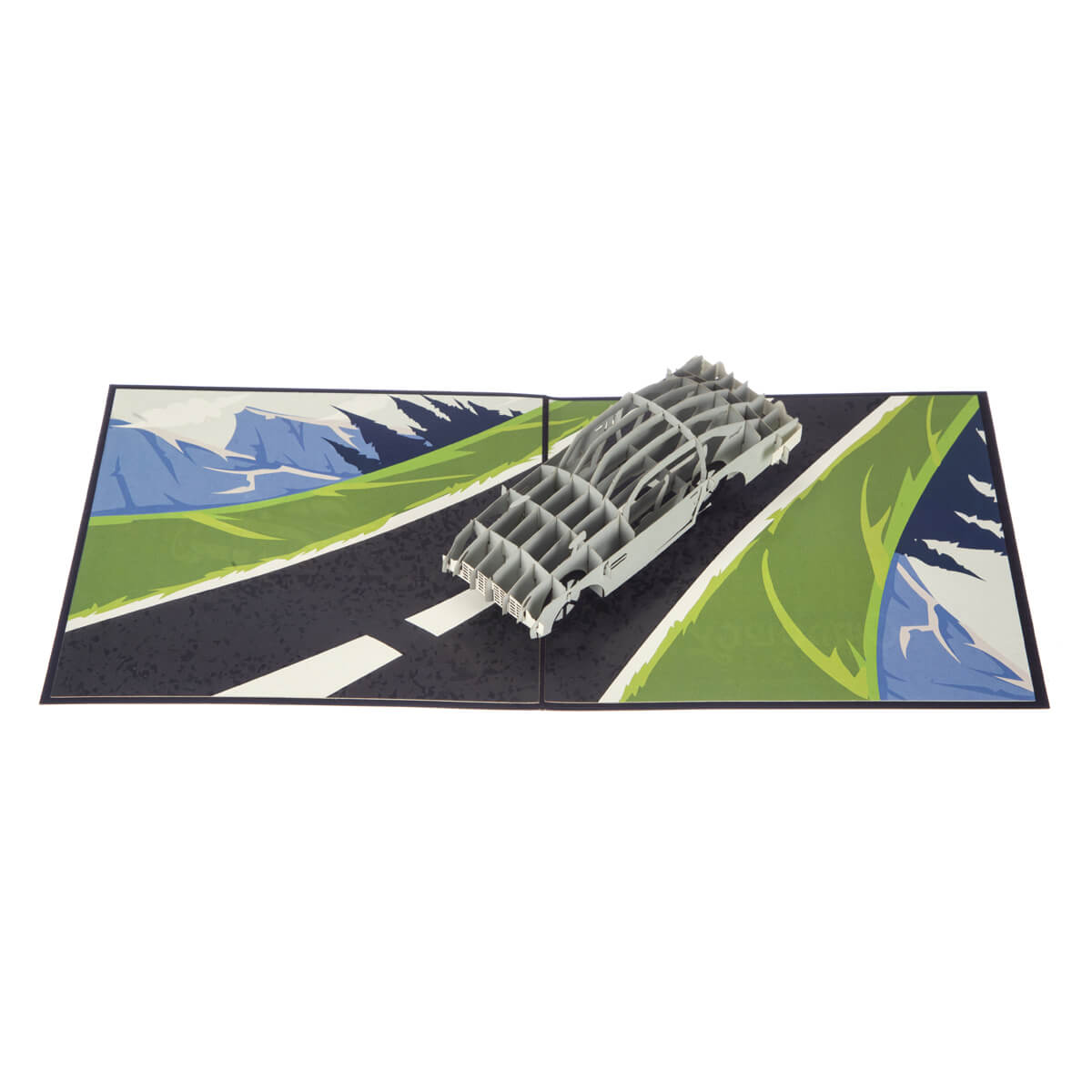 Silver Classic Car Pop Up Card