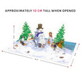 Load image into Gallery viewer, battersea dogs christmas 3D card dimensions when open. 30cm length by 20cm width by 10cm height