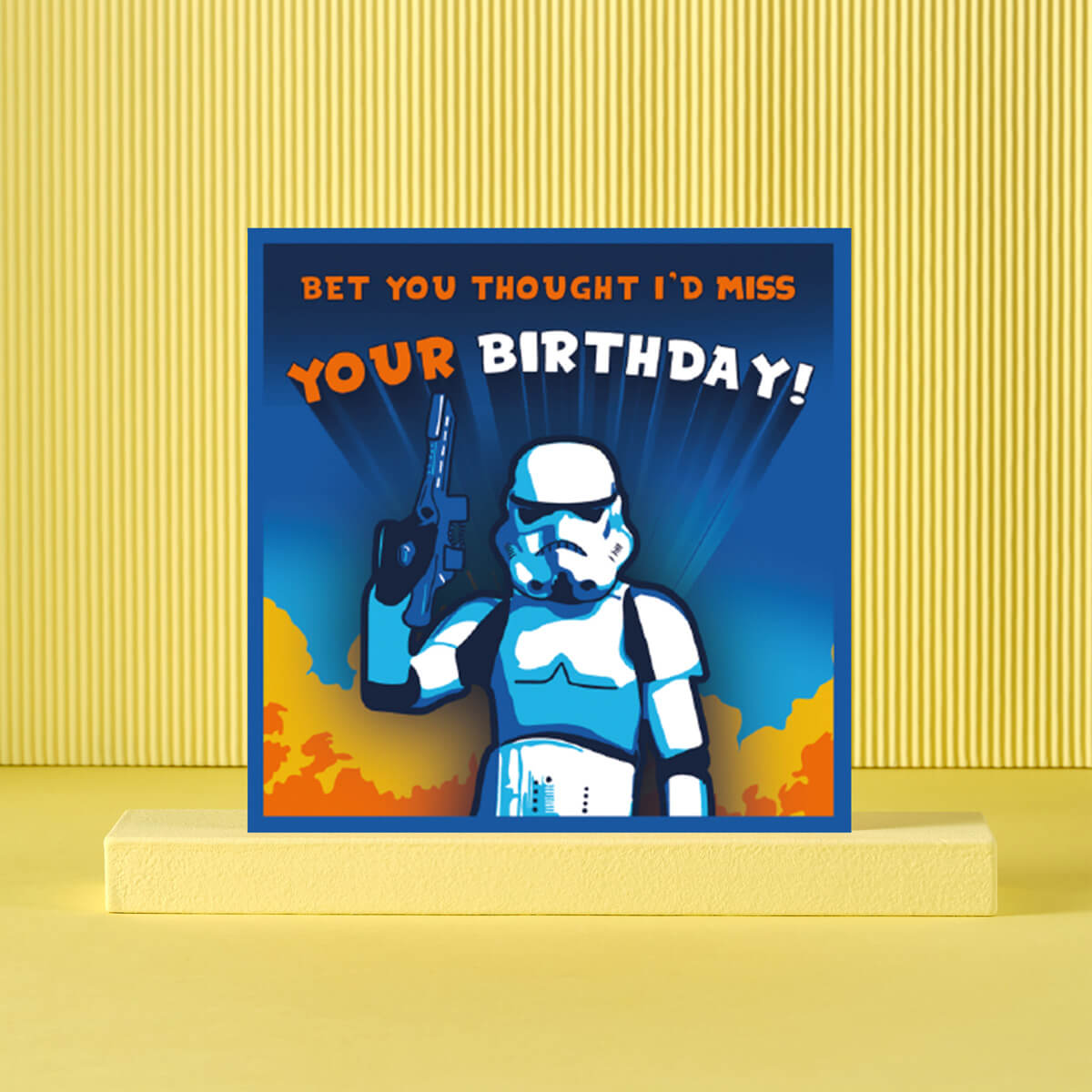 Original Stormtrooper Birthday Card - Card reads 'Bet you thought i'd miss your birthday'