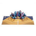 Load image into Gallery viewer, Bethlehem Nativity Pop Up Christmas Card - Card Fully Open On White Background - View From Above