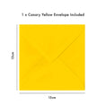 Load image into Gallery viewer, Original Stormtrooper Funny Birthday Card - Canary Yellow Envelope 15cm x 15cm
